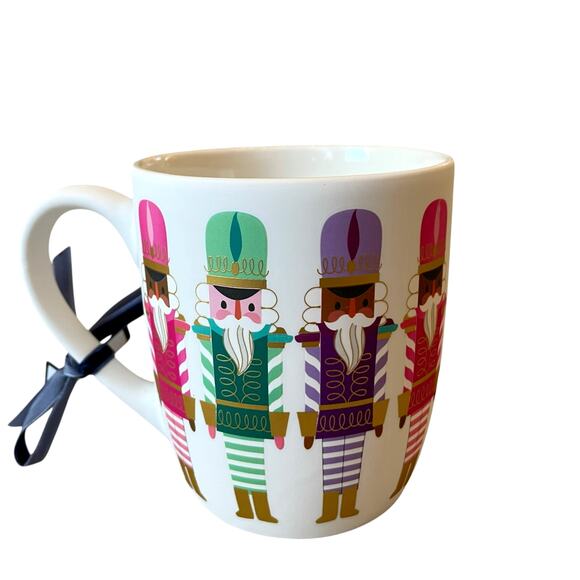 2pc Peppermint & Pine Christmas NUTCRACKER Soft Touch Mugs Pop of Color Holiday - Picture 6 of 13
